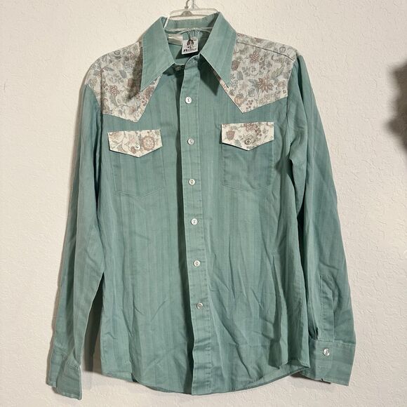 Vintage Alfie California Shirt Mens M Button Down 70s Western Disco Retro - Picture 1 of 7